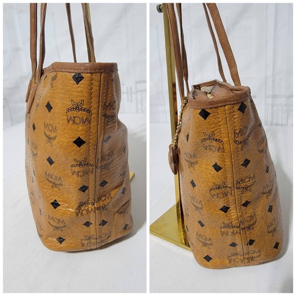 Authentic MCM VISETOS SHOPPER TOTE BAG COGNAC - Picture 7 of 13